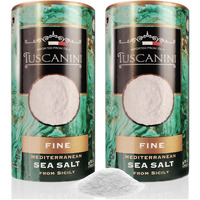 Tuscanini Premium Italian Fine Sea Salt, 16Oz Tube (2 Pack) | Authentic Mediterranean Sea Salt From Sicily
