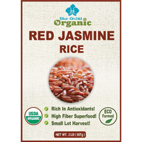 Organic Thai Red Jasmine Rice - Gluten Free - Preservative Free - Small Lot Farmed From Thailand - 2 Lb