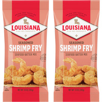 Louisiana Fish Fry Products - Seasoned Shrimp Fry Seafood Batter Mix - Also Great For Oysters And Vegetables - 10 Oz. Bag (Pack Of 2) - Crispy, Cajun-Style Coating