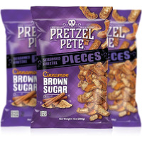 Pretzel Pete Cinnamon Brown Sugar Seasoned Pretzel Pieces, Non-Gmo Ingredients, Small Batch, Bold Flavor, 9Oz (3 Pack)