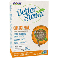 Now Foods Betterstevia Zero-Calorie Granulated Sweetener Packets, Keto Friendly, Suitable For Diabetics, No Erythritol, 100 Packets