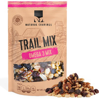 Natural Cravings 22Oz Trail Mix Bulk Family Size Bag - Omega 3 Dried Fruit Mix & Assorted Nuts Mix With Dry Cranberries, Peanuts, Raisins & Walnuts - Gourmet Trailmix For School, Office, Outdoor Fun