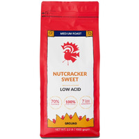 Puroast Low Acid Coffee Ground Bold Nutcracker Sweet, Medium Roast, Certified Low Acid Coffee, Ph 5.5+, Gut Health, 2.2 Lb, Higher Antioxidant, Smooth For Espresso, Iced Coffee