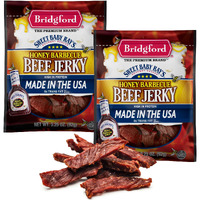 Bridgford Sweet Baby Rays Beef Jerky Honey Bbq 3.25 Oz Pack Of 2 - High Protein Jerky For Midday Energy Boost Or Post Workout Snack - Naturally Smoked Ready-To-Eat Meat Snacks For On The Go Snacking
