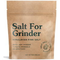 Only Himalayan Pink Salt For Grinder Refill, Organic, Unrefined, Kosher Salt Coarse Grain And Naturally Lower In Sodium, With 84 Trace Minerals And An Earthy, Sweet Flavor, 7 Oz Resealable Bag
