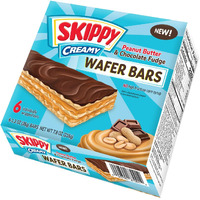 Skippy Creamy Peanut Butter And Chocolate Fudge Wafer Snack Bar, 1.3 Oz (36G)/Bar 6 Ct