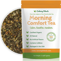 Calming Blends Morning Comfort Tea | Ginger Root, Chamomile, Peppermint And Green Earl Grey, Organic Tea | 36 Cups