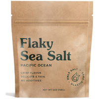 Only Organic Flaky Sea Salt - Fine Grain Kosher Salt, Unrefined, Rich In Minerals, Naturally Lower Sodium, 5 Oz Resealable Bag