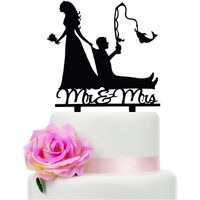 Tztwodcaz Fishing Wedding Cake Topper, Funny Mr&Mrs Cake Topper, Gift For A Wedding/Bridal Shower/Anniversary Party (Fishing)