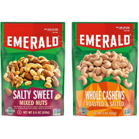 Emerald Nuts Combo Variety Pack Featuring Whole Cashews & Salty Sweet Mixed Nuts | 5 Oz Resealable Bags | Kosher Certified, Non-Gmo, Contains No Artificial Preservatives, Flavors Or Synthetic Colors