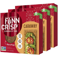 Finn Crisps Rye Crispbread With Caraway 7Oz | Thin, Crispy Rye Flatbreads With Caraway | Multipack Of Authentic Finnish Sourdough Crispbread | Caraway Rye Crackers By Finn Crisp [3 Boxes X 7Oz]