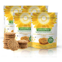 Graces Best Cookies - Sweet And Crunchy Small Snack Made With Natural, Quality Ingredients - Sunflower Seeds And Rolled Oats - Pack Of 4 (12Oz)