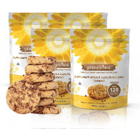 Graces Best Cookies - Sweet And Crunchy Small Snack Made With Natural, Quality Ingredients - Sunflower Seeds And Chocolate Chips - Pack Of 4 (12Oz)