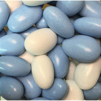 Blue & White Jordan Almonds By Its Delish, 2 Lbs Bulk | Sugared Almond Nut With Sweet Hard Candy Coating - Bulk Wedding Favors, Bridal And Baby Showers, Party Buffets - Usa Made, Vegan & Kosher