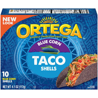 Ortega Taco Shells, Blue Corn, 4.1 Ounce, 10 Shells (Pack Of 6)