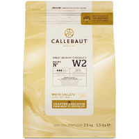 Callebaut Recipe No. W2 Finest Belgian White Chocolate With 28% Cacao, 22% Milk, 5.51 Pound