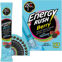 4C Powder Energy Rush Stix, Energy Rush - Berry 350 Count, Bulk Buy, Singles Stix, On The Go, Refreshing Water Flavorings, Value Pack