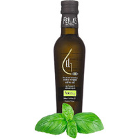 Pellas Nature, Organic Basil Infused Greek Extra Virgin Olive Oil, Finishing Olive Oil, Gold Award Winner, Kosher, 8.5 Oz. (250 Ml) Glass Bottle