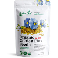 Food To Live Organic Golden Flax Seeds, 1 Pound - Whole Raw, Non-Gmo, Kosher, Vegan, Bulk. Rich In Omega-3 Fatty Acids, Protein, Dietary Fiber. Great For Smoothies, Salads, Granola, & Baked Goods.