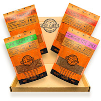 Spice Cartel's Asian Street Food Collection Of Artisanal Herb & Spice Blends From Across Asia. Hand Made Grilling Gifts For Dad From The Uk. 4 * 35G Resealable Pouches.
