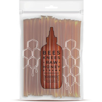 Bees Knees Clover Honey Sticks, 50 Sticks, 1Tsp Each, Paleo Friendly, Gluten Free Wildflower Honey Straws, Perfect Honey For Tea, Foodie Gifts, Tea Gifts, Unique Gift Ideas