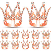 12 Pieces Crown Cake Topper Mini Baby Crown Tiny Queen Crown Small Princess Headpiece Cake Decoration For Women Lady Girl Bridal Wedding Royal Themed Baby Shower Decor Birthday Party (Rose Gold)