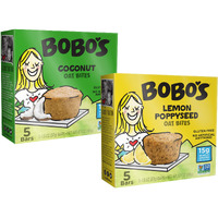 Bobo's Oat Bars Gluten Free Bobo's Bites 2 Flavor Variety Bundle, (1) Each: Coconut And Lemon Poppyseed (6.5 Ounces)