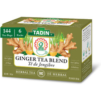 Tadin Ginger Tea Blend, Herbal Tea, Caffeine Free Tea, Fall Tea, Decaf Tea, Tea Packets For Hot Tea, 24 Tea Bags Per Box, Pack Of 6