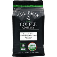 The Bean Organic Coffee Company Il Chicco (Traditional Italian Roast), Dark Roast, Ground Coffee, 16-Ounce Bag, Caf   Molido Tostado Org  Nico