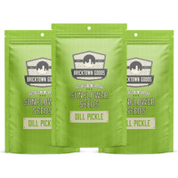 Bricktown Goods Dill Pickle Flavored Sunflower Seeds - 3 Pack - Boldly Seasoned And Roasted In-Shell Sunflower Seeds - 24 Oz Total