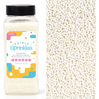 White Nonpareils Sprinkles, Food Grade 1.54 Lb Bulk, Sujoygar, White Sprinkles For Cake Decorating, Cupcake, Ice Cream, Chocolate