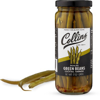 Collins Gourmet Pickled Green Beans For Cocktails - Premium Condiment Garnish For Cocktails, Bloody Mary Condiments Or Salads, 12Oz