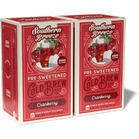 Southern Breeze Cold Brew Sweet Tea Cranberry Iced Tea With Black Tea And Zero Carbs Zero Sugar, 20 Individually Wrapped Tea Bags Pack Of 2