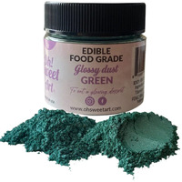 Oh Sweet Art Glossy Luster Dust Edible 7G (0.25Oz) Choose Your Color (Green)