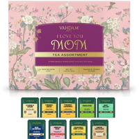 I Love You Mom - Gifts For Mom | Assorted Tea Gift Set (9 Count) Individually Wrapped Long Leaf Pyramid Tea Bags | Mom Gift From Daughter & Son