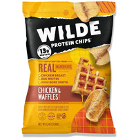 Wilde Chicken & Waffles Protein Chips, Thin And Crispy, High Protein, Keto, Made With Real Ingredients, 1.34Oz Bags (Pack Of 8)