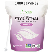 Durelife 100% Pure Stevia Extract Sweetener 8 Oz | No Erythritol, Non-Gmo Project Verified, No Fillers, Zero Calorie Sugar Substitute | No Aftertaste | Micro-Spoon Included | Over 5000 Servings | 8 Oz