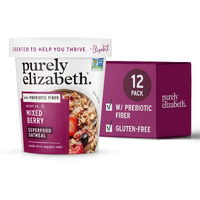 Purely Elizabeth Mixed Berry Superfood Oatmeal Cups, Great For Overnight Oats, Gluten-Free, 2 Ounce (Pack Of 12)