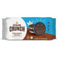 Catalina Crunch Chocolate Vanilla Sandwich Cookies, 8.9 Oz (21 Cookies) | Low Carb, Low-Sugar Snacks, Keto Snacks
