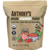 Anthony's Organic Strawberry Powder, 12 Oz, Freeze Dried, Gluten Free, No Sugar Added, Non Gmo