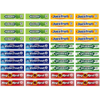 Wrigley's Chewing Gum Assortment 40 Packs - 8 Packs Of Each (5 Flavors) Doublemint, Spearmint, Juicy Fruit, Big Red, Winterfresh Bulk Gum
