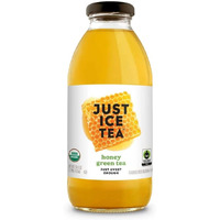 Just Ice Tea Organic Iced Tea, 16 Fl Oz Glass Bottles (Honey Green Tea, Pack Of 12)