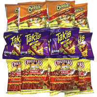 Hot Chips Variety Pack - Takis Fuego, Flamin' Hot Cheetos, And Chester's Hot Fries Pack Of 12 With A Mystery Item, Perfect Snack With A Surprise
