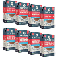 Bare Bones Low Sodium Grass-Fed Beef Bone Broth | Pour W/ Pasture Raised Protein & Collagen For Cooking & Sipping | No Artificial Flavors Non-Gmo Gluten & Dairy-Free Keto & Paleo Friendly | 16Oz Carton | 8 Pack