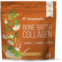 Vitauthority Delicious Chicken Noodle Bone Broth Collagen - Packed With 16G Of Protein & 13G Collagen (Types I, Ii, Iii) - Nourishes Skin, Hair, Nails, Joints, & Gut - Beef Bone Broth Protein Powder