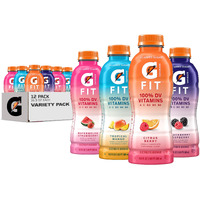 Gatorade Fit Electrolyte Beverage, Healthy Real Hydration, New 2.0 4 Flavor Variety Pack, 16.9.Oz Bottles (12 Pack)