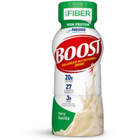 Boost High Protein With Fiber Complete Nutritional Drink, Very Vanilla, 8 Fl Oz Bottle, 24 Pack