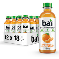 Bai Antioxidant Infused Water Beverage, Costa Rica Clementine, With Vitamin C And No Artificial Sweeteners, 18 Fluid Ounce Bottle, 12 Pack