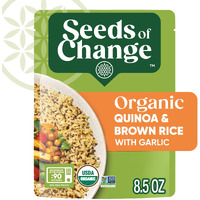 Seeds Of Change Organic Quinoa & Brown Rice With Garlic, Microwaveable Ready To Heat, 8.5 Ounce (Pack Of 12)