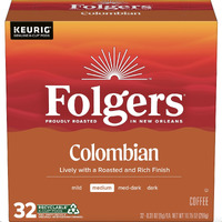 Folgers Colombian Medium Roast Coffee, 128 Keurig K-Cup Pods